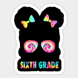 Little Miss Sixth Grade Messy Bun Girl Back To School Sticker